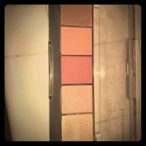 highlighter, blush, and contour palette